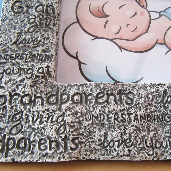 Ceramic Grandparents picture frame - 4 1/2 x 3 photo - grandma & grampa - Cute! - Picture 6 of 7